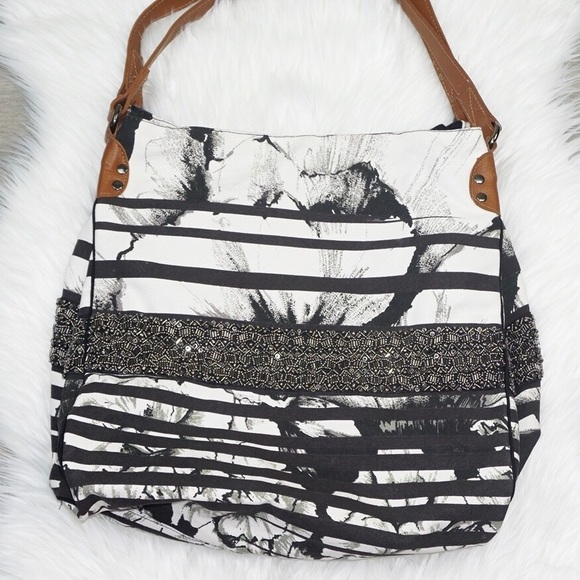 Anthropologie Handbags - Anthropologie Jasper and Jeera Beaded Striped Tote